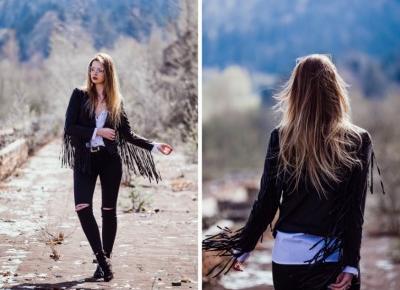 The world is my runway.: Jacket with fringed